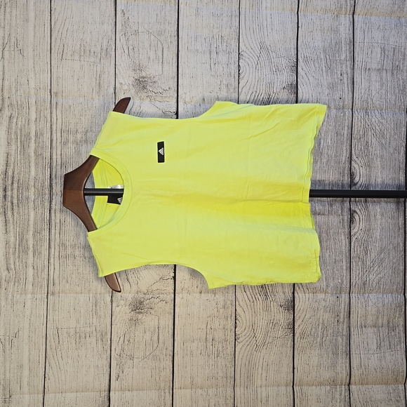 Adidas Neon Green Cropped Tank Top, Women's Size Medium, Decent Condition - Picture 1 of 7